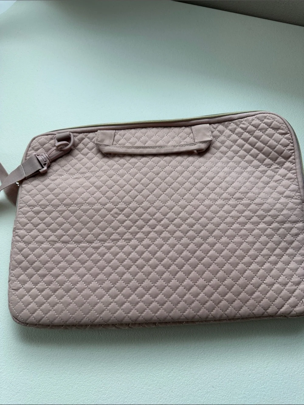 BAGSMART Quilted Blush Pink Laptop Bag